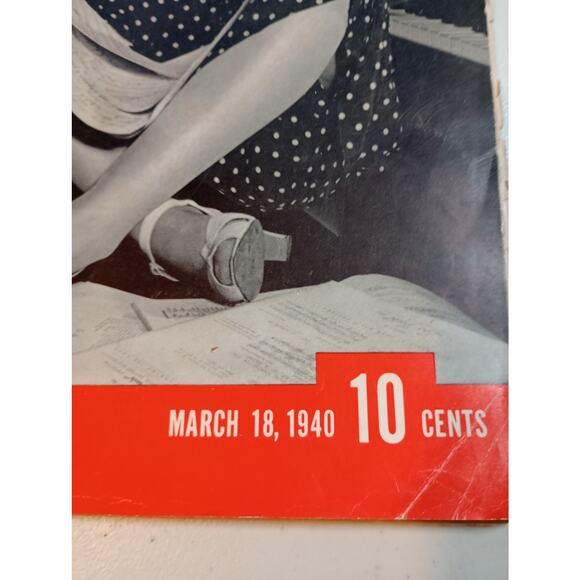 Life Magazine MARCH 18, 1940 WWII , Seabiscuit, Taft Presidency "Du Barry" Girls - Picture 4 of 9